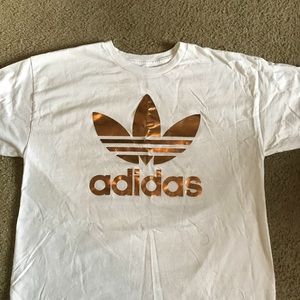 Rose Gold Foil Trefoil Adidas T-shirt